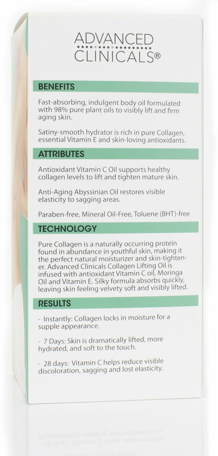 Advanced Clinicals Collagen Lifting Body Oil - SPA Golden Glow